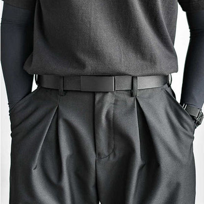 Simple Toothless Smooth-buckle Belt For Mencasual And Versatile