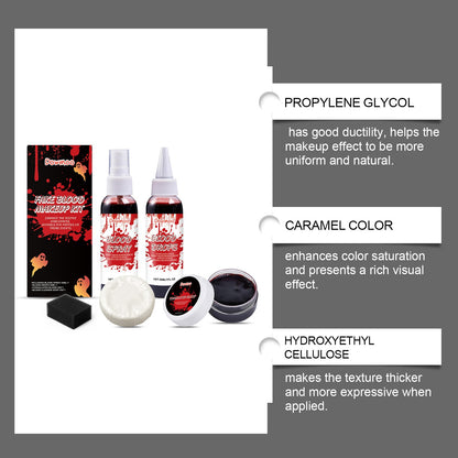 DOWMOO Halloween Fake Blood Makeup Set Funny Makeup Plasma