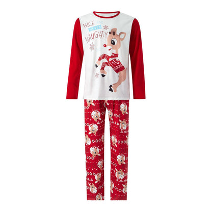 Printed Pajamas Christmas Parent-child Wear Round Neck Long-sleeve Suit