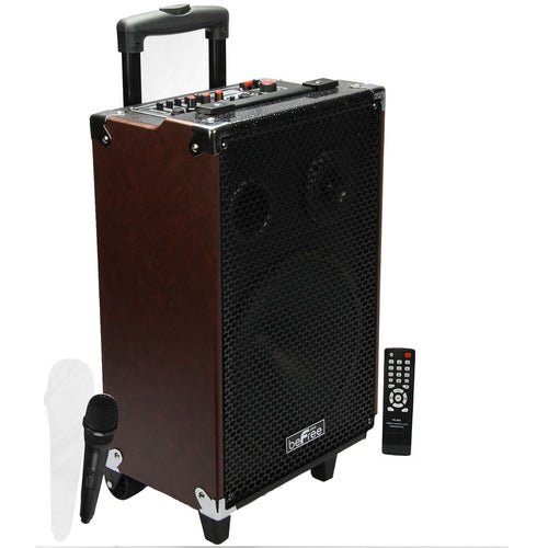 beFree Sound 10 Inch 500 Watt Bluetooth Portable Speaker with USB, SD, Micropho