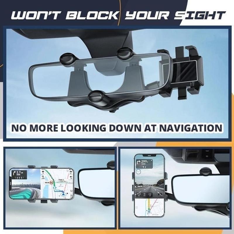 Rotatable Rearview Mirror Phone Holder for Car