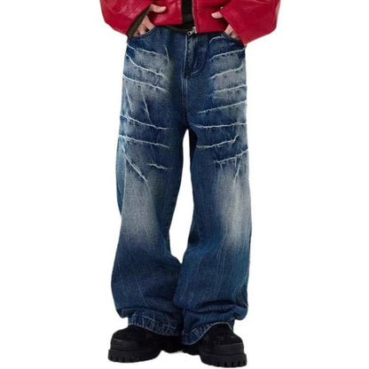 Mens Loose-fitting Edgy-chic Straight-leg Jeans