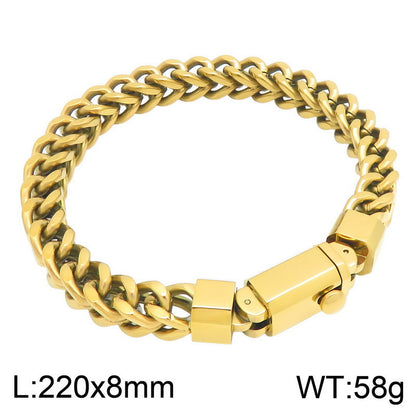 Fashionable And Simple Round-Grinding Dragonbone ChainTrendy For Men