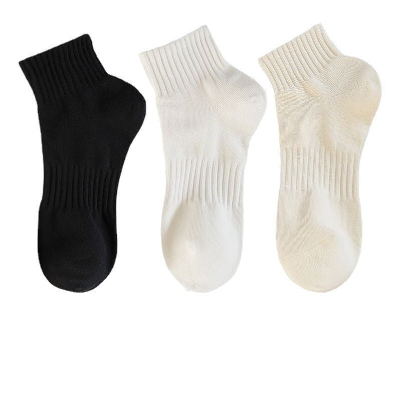 Womens Mid-calf Socks Solid-color Athletic Socks