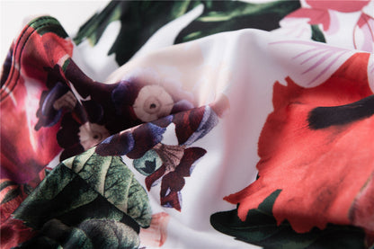 Retro Floral Butterfly Print Casual Skirted Legging Pants