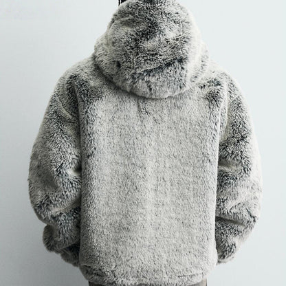Hooded Faux Fur Jacket Coat