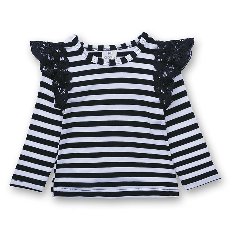 Lace Cotton Long-sleeved T-shirt Bottoming Shirt