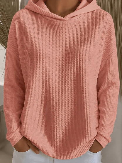 Womens Loose-Fit Solid-Color Hoodie