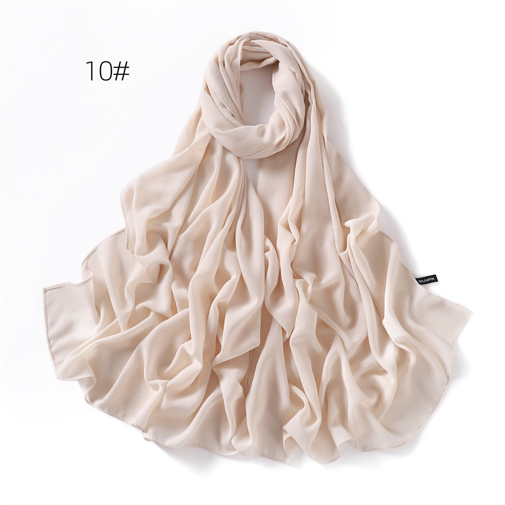 Soft Draping Solid-color Scarf For Women