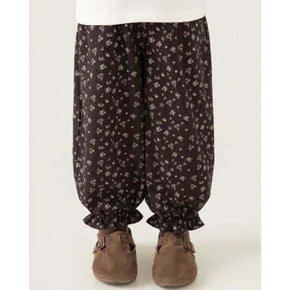 Autumn Floral-print Harem Pants For Girls