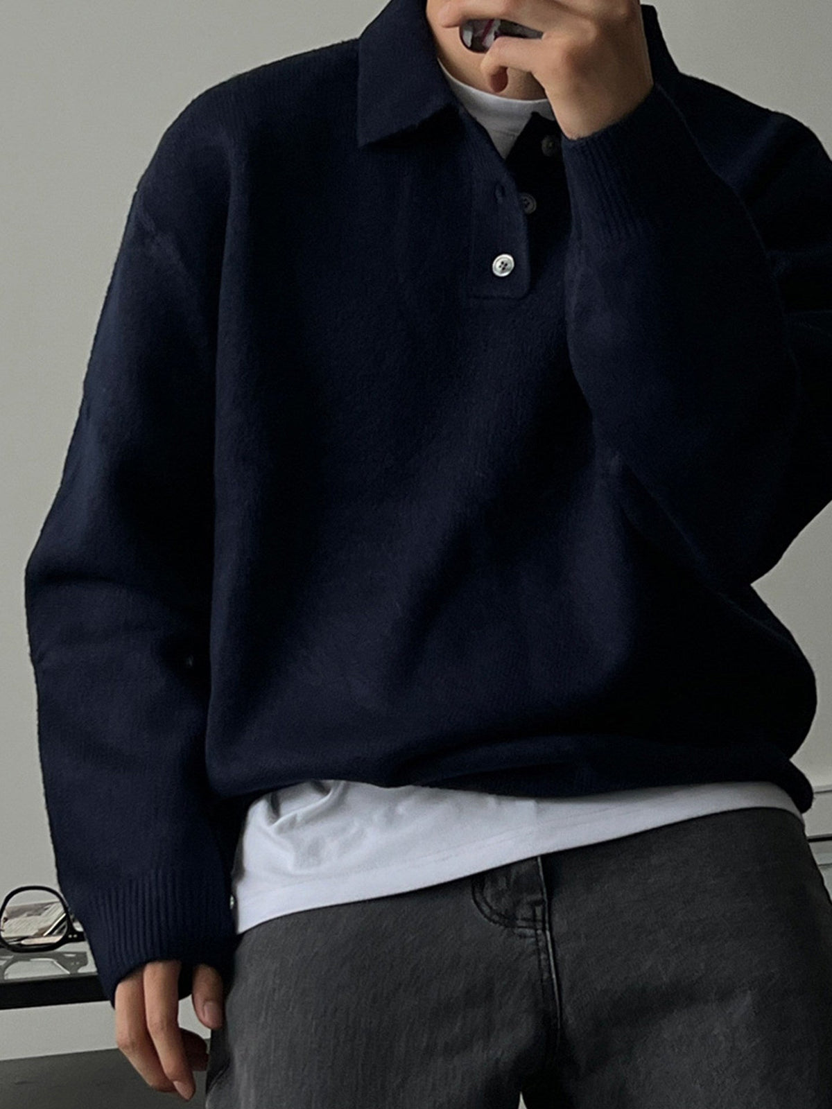 Loose-fitting Casual Long-sleeve Knit Sweater