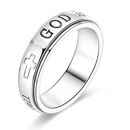 Fashionable And Personalized Stainless Steel Swivel Ring