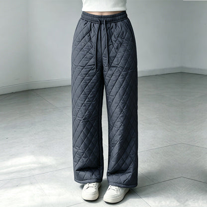Retro Elastic-waist Ultrasonic Cotton Pants