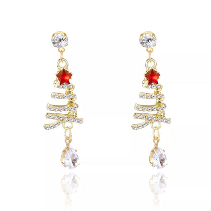 18K Gold-Plated Christmas Tree Earrings