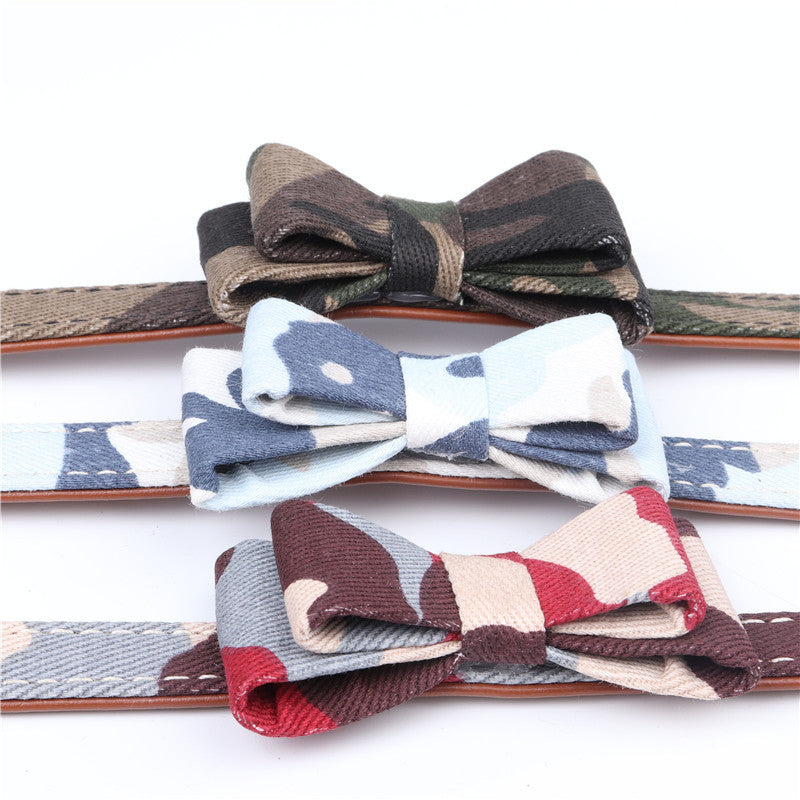 Camouflage Series Bowknot Pet Collar