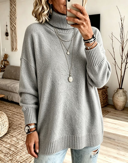 Women's Solid-color Loose-fitting Turtleneck Sweater