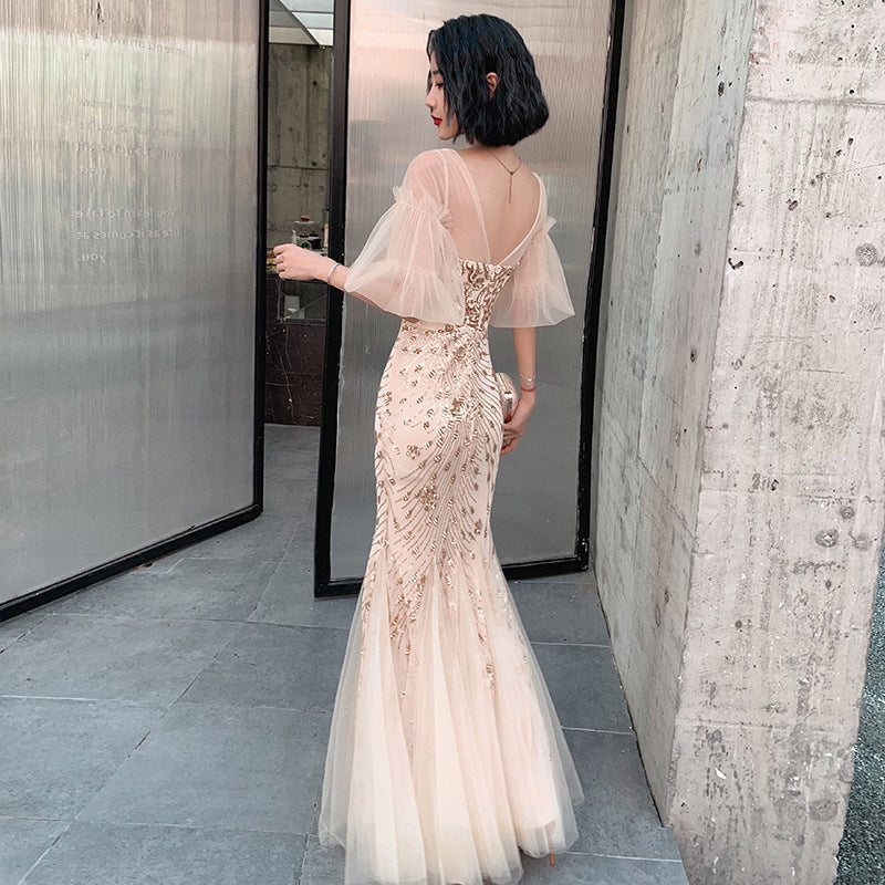 Temperament Long Celebrity Mermaid Evening Dress