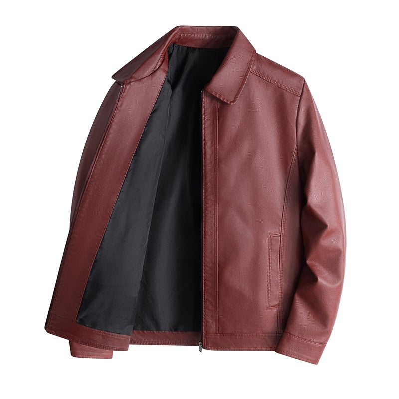 Mens' Stand-up Collar PU Leather Biker Jacket