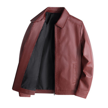 Mens' Stand-up Collar PU Leather Biker Jacket