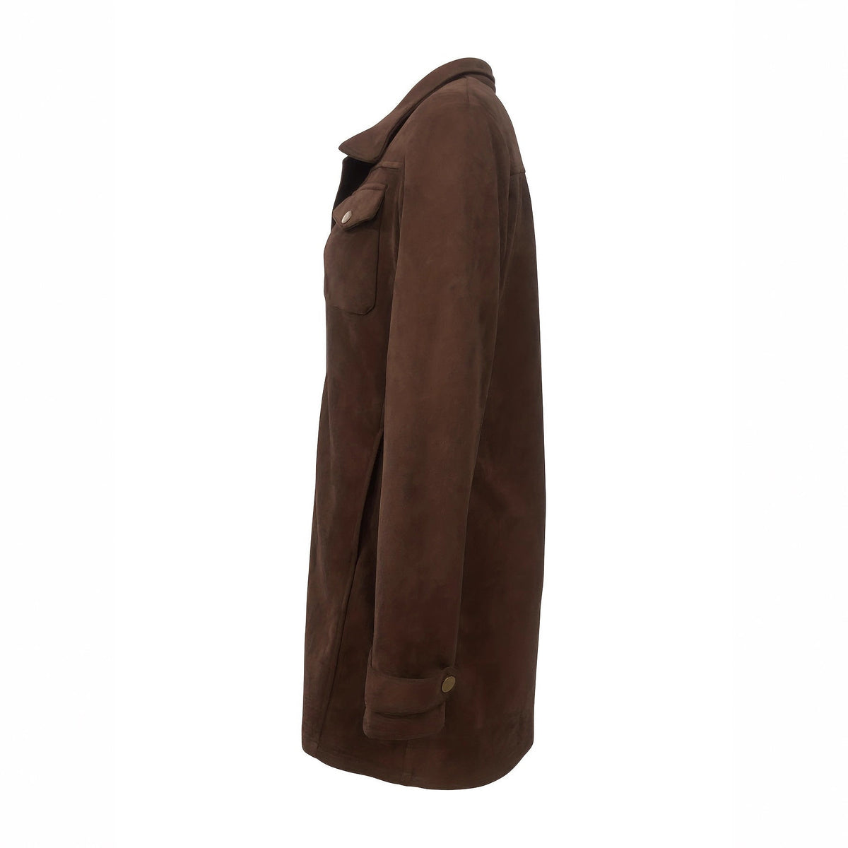 Women's Retro Lapels Brown Suede Casual Jacket