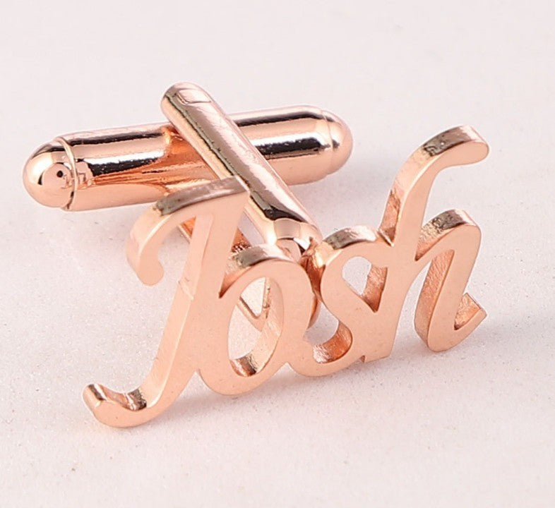 Frosted Name Abbreviation Cufflinks
