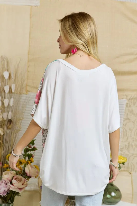 ADORA  Colorblock Casual Knit Tunic Top