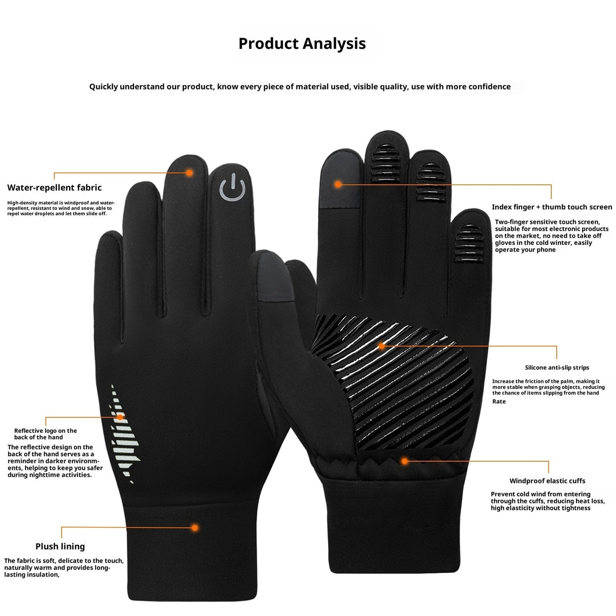 Men's Fleece-lined Anti-slip Thick Warm Riding Gloves