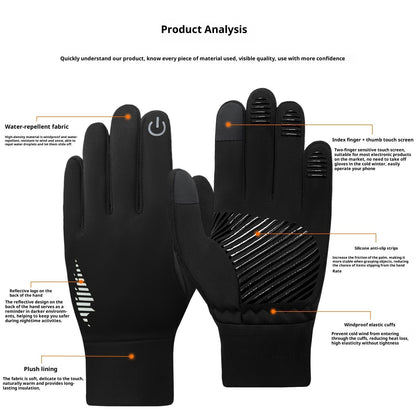 Men's Fleece-lined Anti-slip Thick Warm Riding Gloves