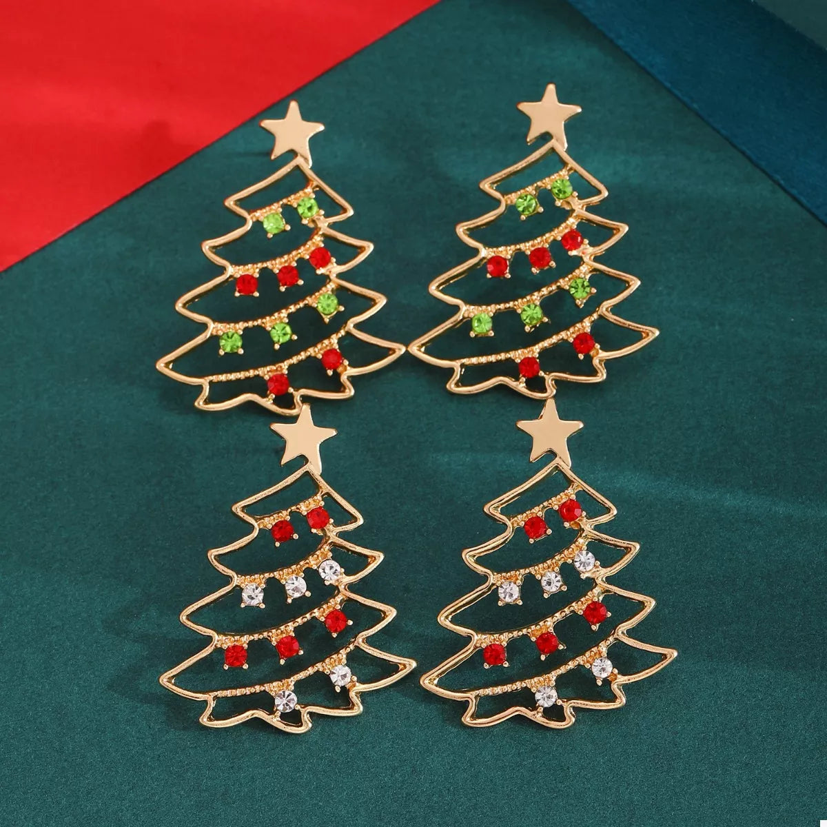 18K Gold-Plated Christmas Tree Earrings
