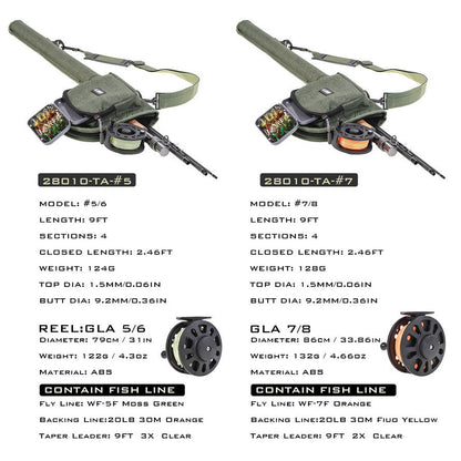 Canvas Portable Fly Fishing Rod Bag Reel Combo With Carry Case