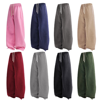 New Trendy Brand Brushed Washed Long Pants