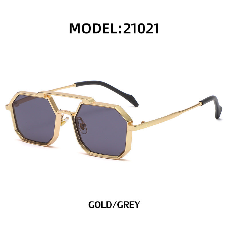 Steampunk Polygonal Small Frame Sunglasses