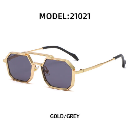 Steampunk Polygonal Small Frame Sunglasses