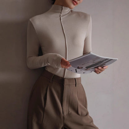 Base Clothing Autumn And Winter Modal Half Turtleneck Women