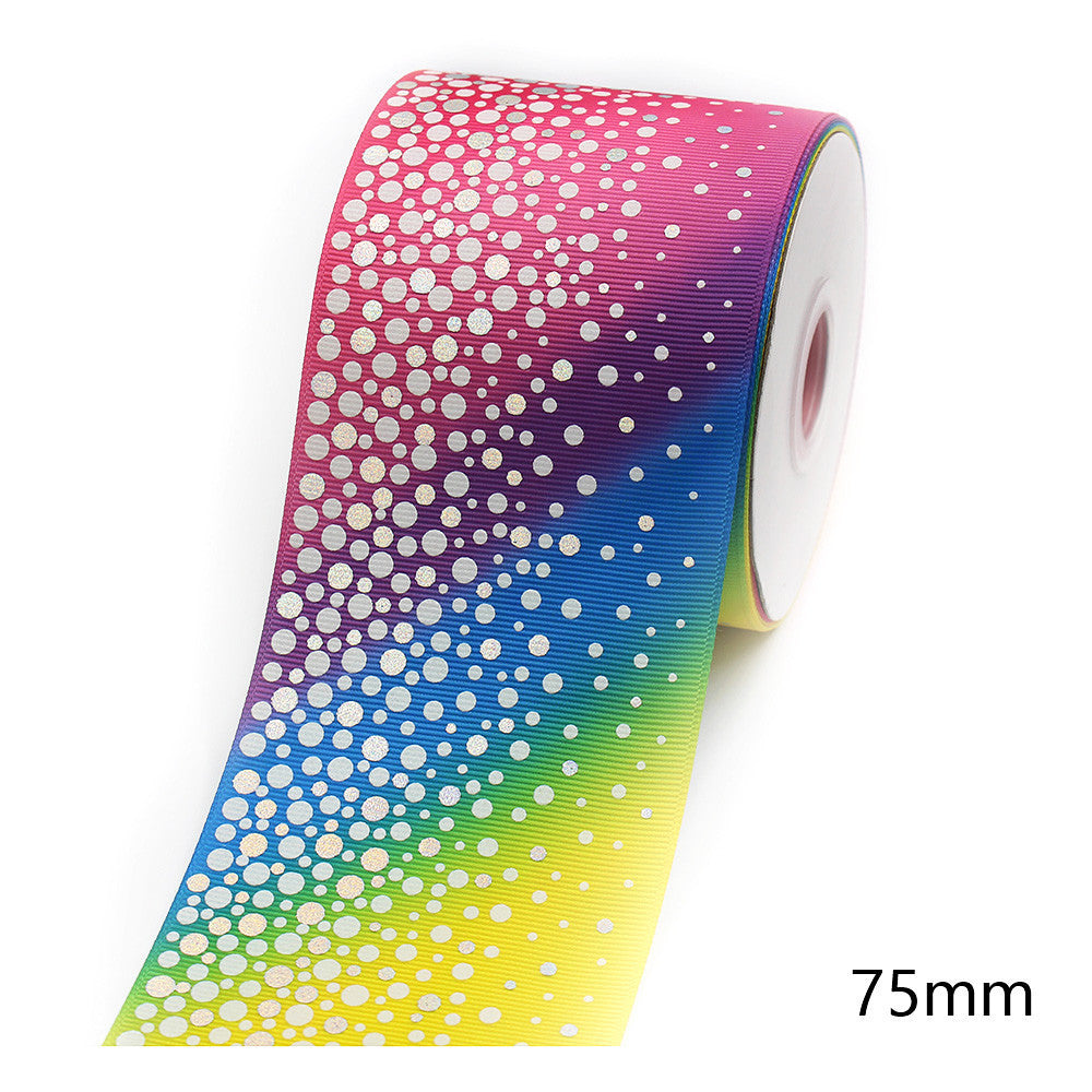 75mm Luminous Rainbow Bow - Fluorescent Ribbon