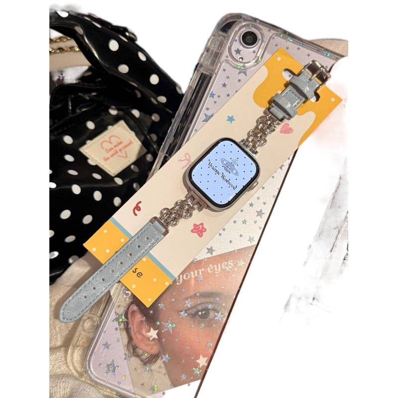 Suitable For Metal Chain Patchwork Leather