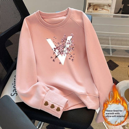 Versatile Crew-neck Sweatshirt For Women