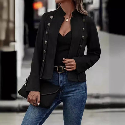 Women's Double-Breasted Deerskin Velvet Retro Jacket