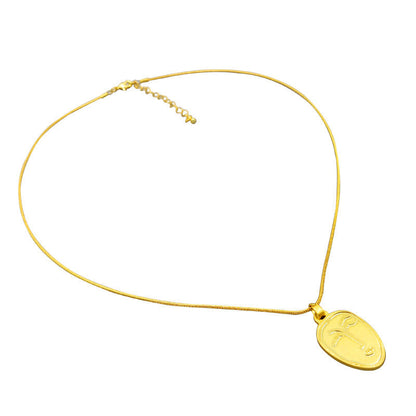 Design Gold Coin Medal Brass Gold Plated Necklace