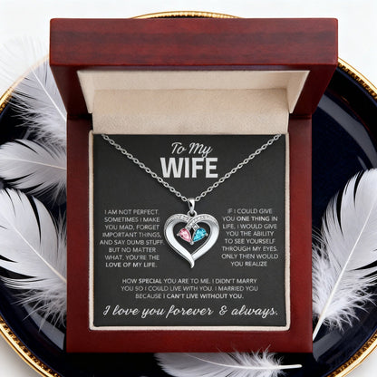 Two-tone Teardrop Heart Pendant Necklace