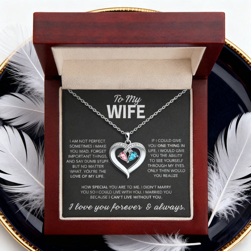 Two-tone Teardrop Heart Pendant Necklace