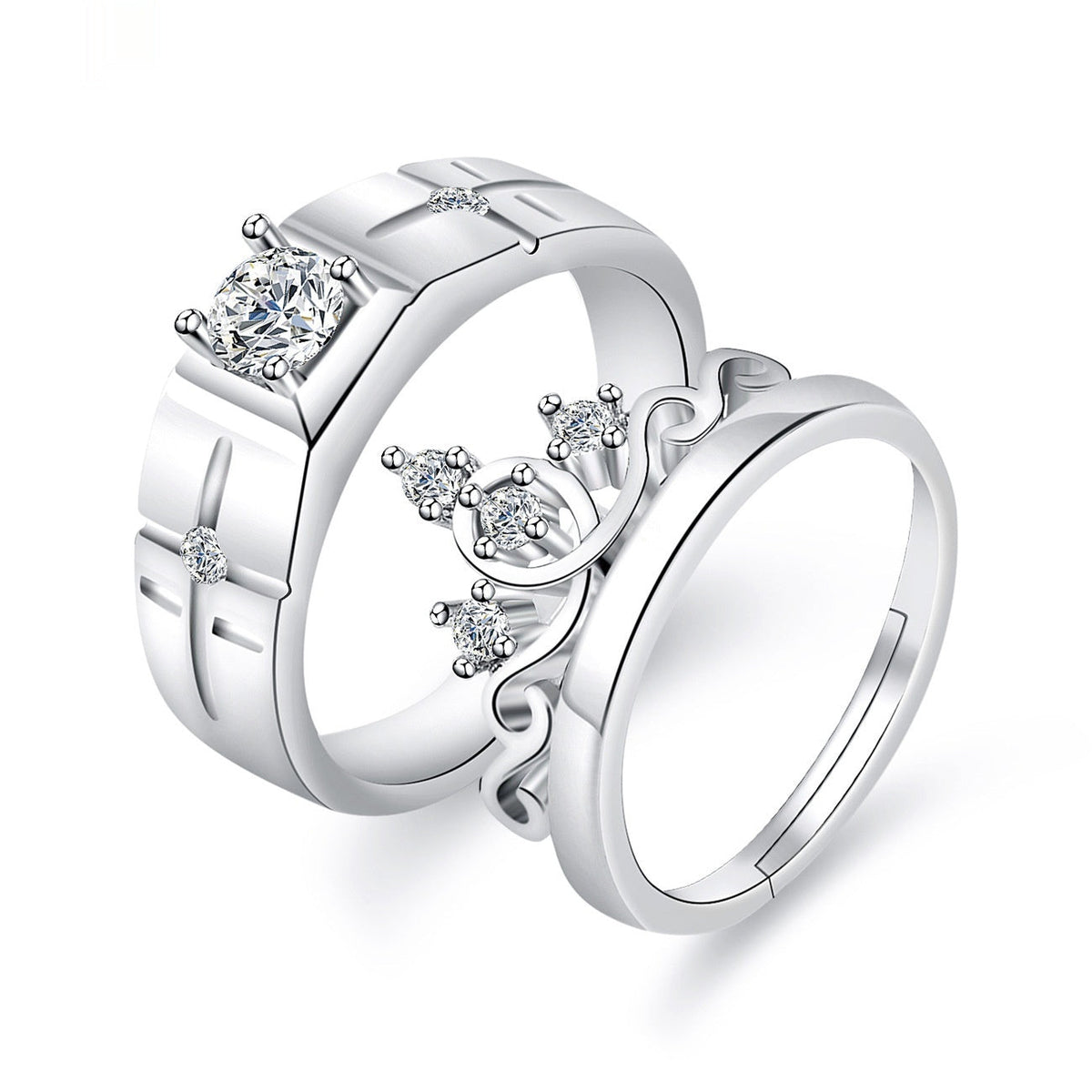 Moissanite Engagement Couple Couple Rings