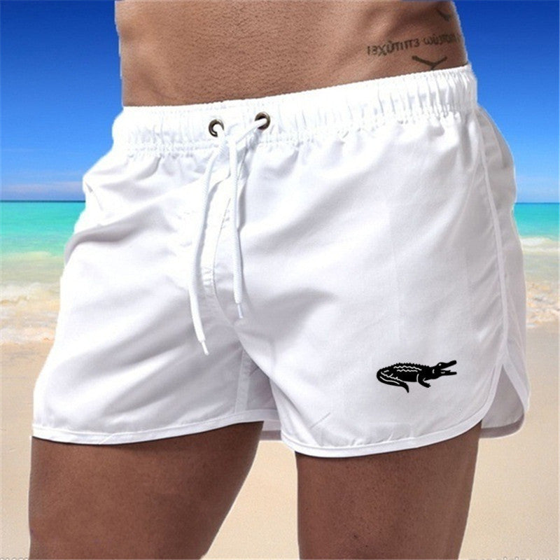 Mens Fashionable Beach Shorts Polyester Multi-Color Sports Three-Quarter-Length Shorts