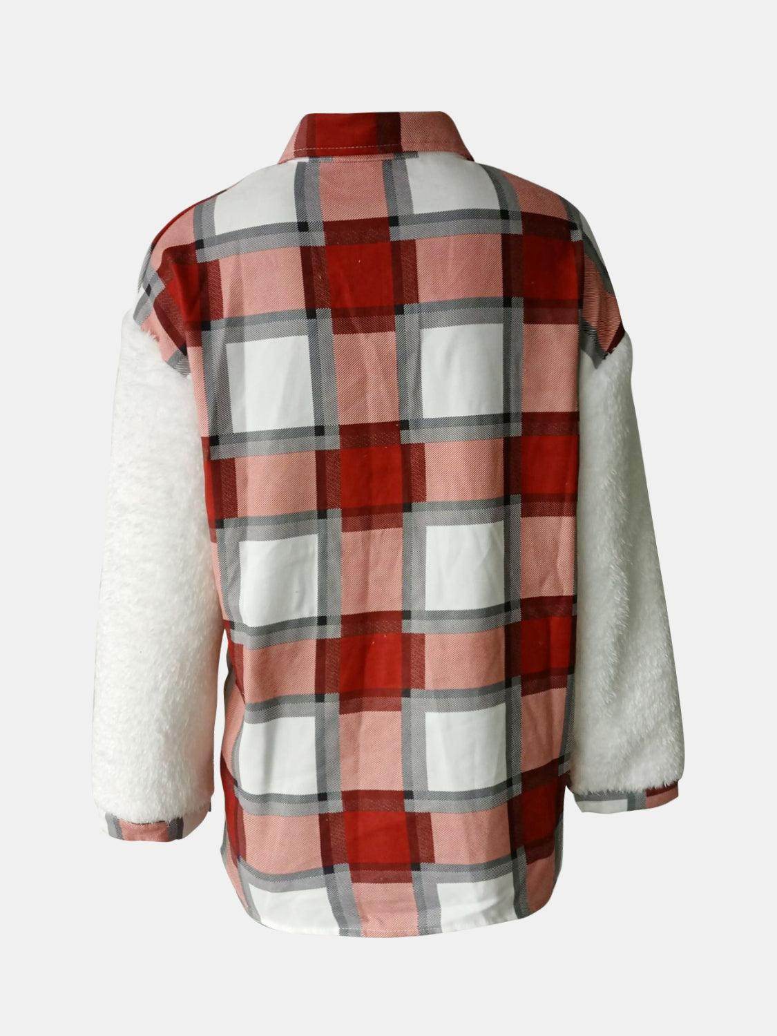 Fuzzy Button Up Long Sleeve Jacket for Cozy Style