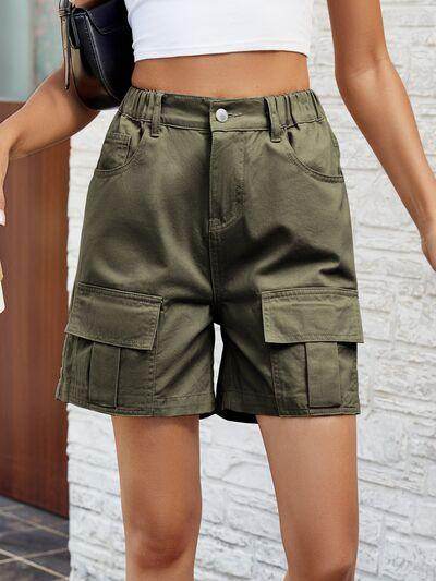 Stylish Pocketed High Waist Denim Shorts for Women