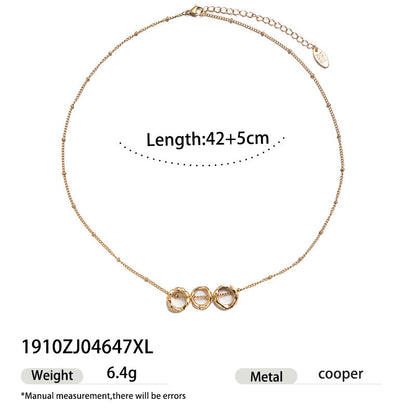 Gold Micro Inlaid Sand Gold Antique Gold Pendant Necklace