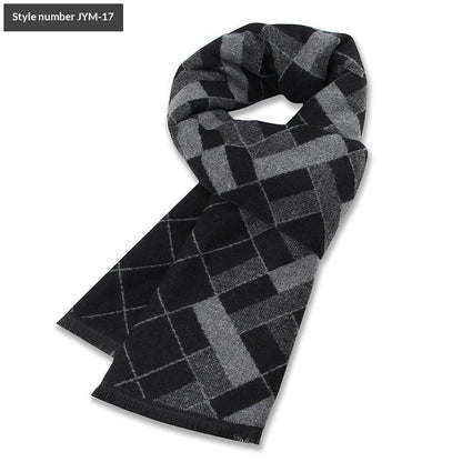 Mens Wool-Blend Plaid Scarf Winter Warmth & Extra Thickness