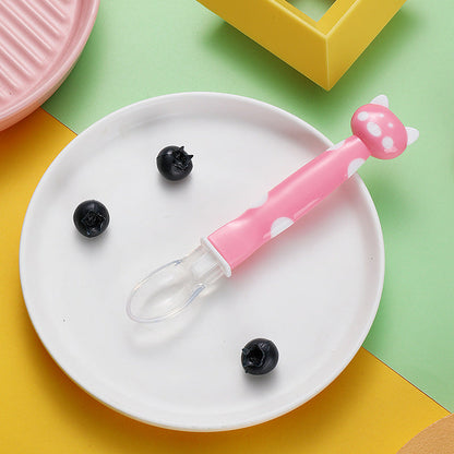 Baby Silicone Spoon Soft-tip For Feeding Complementary Foods To Infants