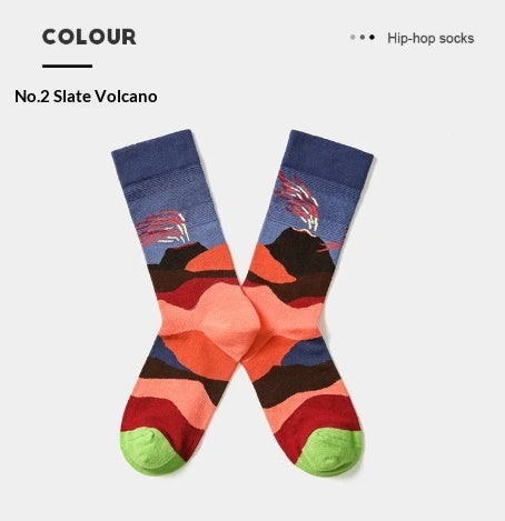 French Creative Socks Illustration Art Socks For Men And Women Couples