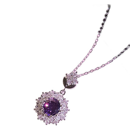 Amethyst Rings Pendants Stud Earrings Three-piece Set